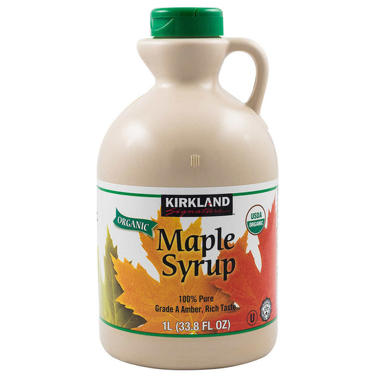 Kirkland Signature 100% Pure Grade A Maple Syrup, 1L - Amber, Organic & Kosher