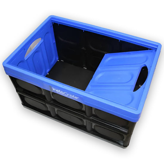 Instacrate Collapsible Crate Car Storage Container Green 46 Litre - Blue