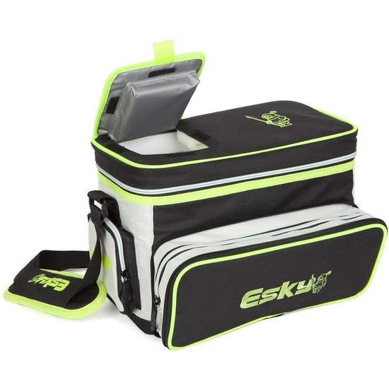 Esky 16 Can Hybrid Cooler with Ice Brick - Black/White/Green