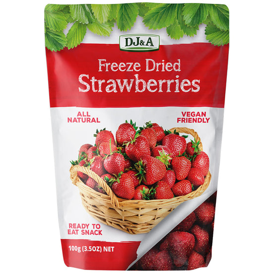 Dj&A Freeze Dried Strawberry Whole Strawberries Dried Fruit Vegan Snack 100g