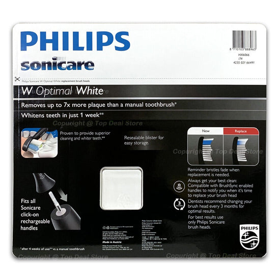 Philips Sonicare W Optimal White Replacement Electric toothbrush heads - 6PCS