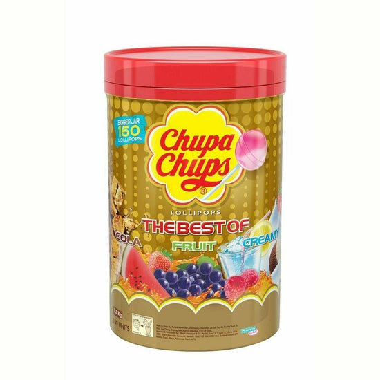 CHUPA CHUPS Lollipops Assorted Flavour Lollies Jar 1.8kg Bulk Pack