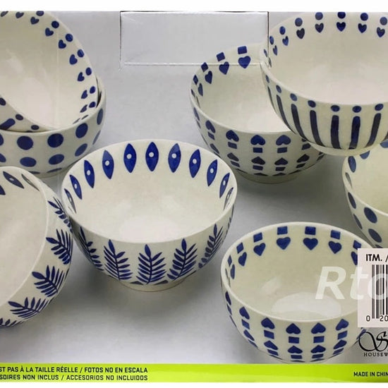 Signature Housewares Stoneware 4x340ml/11.5Oz 4x444ml/15.0Oz 8-Piece Bowls Set