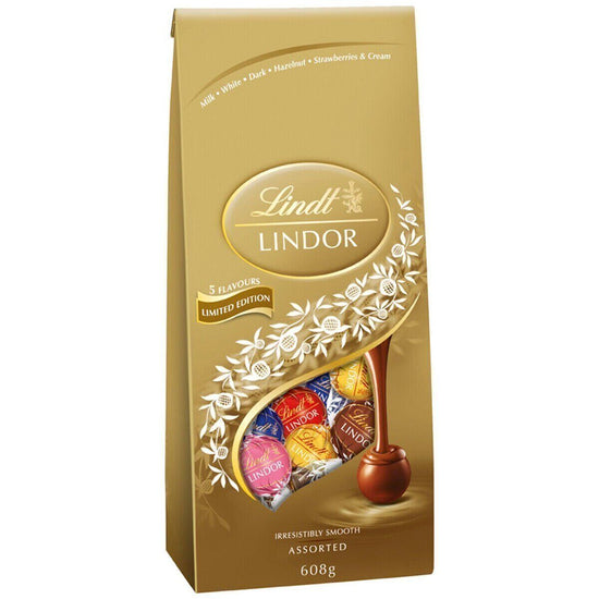 Lindt Lindor Assorted Gold Bag 608g Chocolate Bundle Sweets Pantry Home