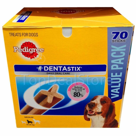 Pedigree Dentastix Pet Medium Dog (10-25Kg) Dental Care 70 Sticks Value Pack.