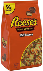 Reese&#039;s Milk Chocolate Peanut Butter Cups Miniatures 1.58kg Bulk Bag