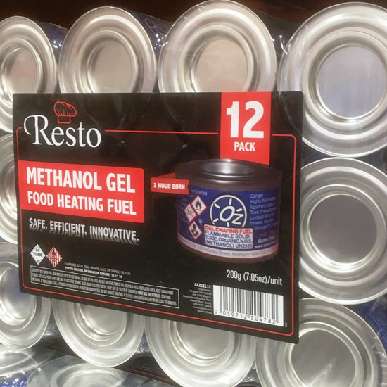 Resto Methanol 12 PCS Methanol Gel Food Heating Chafing Dish Fuel 3 Hour Burn