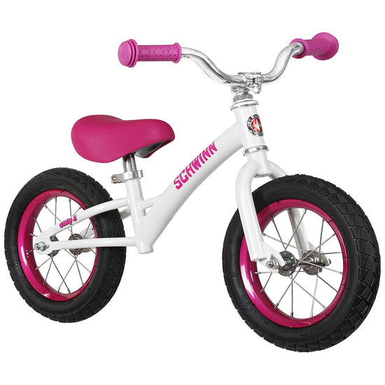 Schwinn Skip 3 Toddler Balance Bike, 12-Inch Wheels, Beginner Rider Training, Pink/White