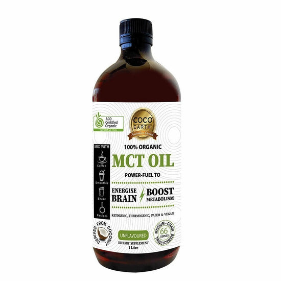The Coco Earth ORGANIC MCT OIL 1L Unflavoured 100% Organic Non-GMO Gluten-Free