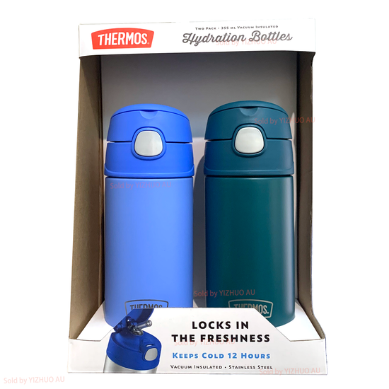 Thermos Kids Drink Bottle Vacuum Flask Mug Funtainer Toddler + Straw - Blue