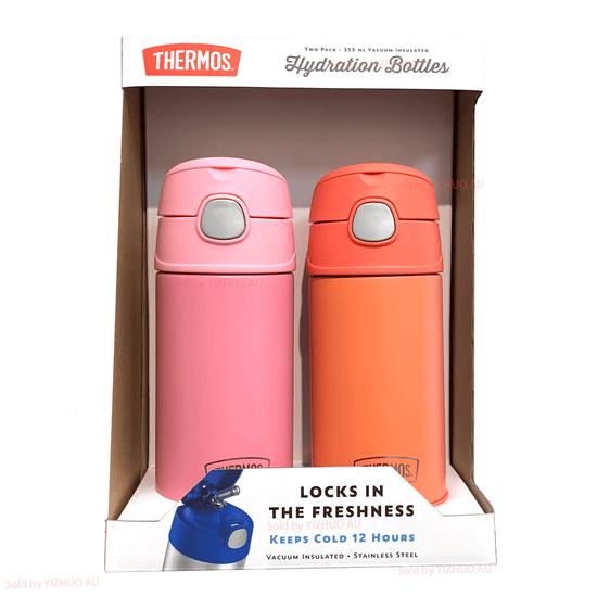 Thermos Kids Drink Bottle Vacuum Flask Mug Funtainer Toddler + Straw - Pink