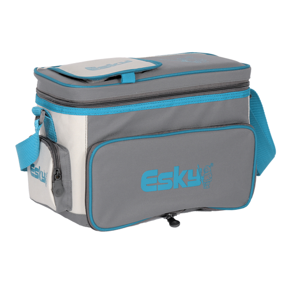 Esky 16 Can Hybrid Cooler with Ice Brick - Grey/White/Blue